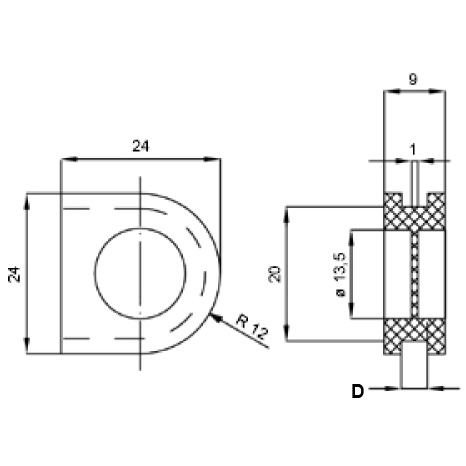 Grommets DG-TPE, U-shaped membrane