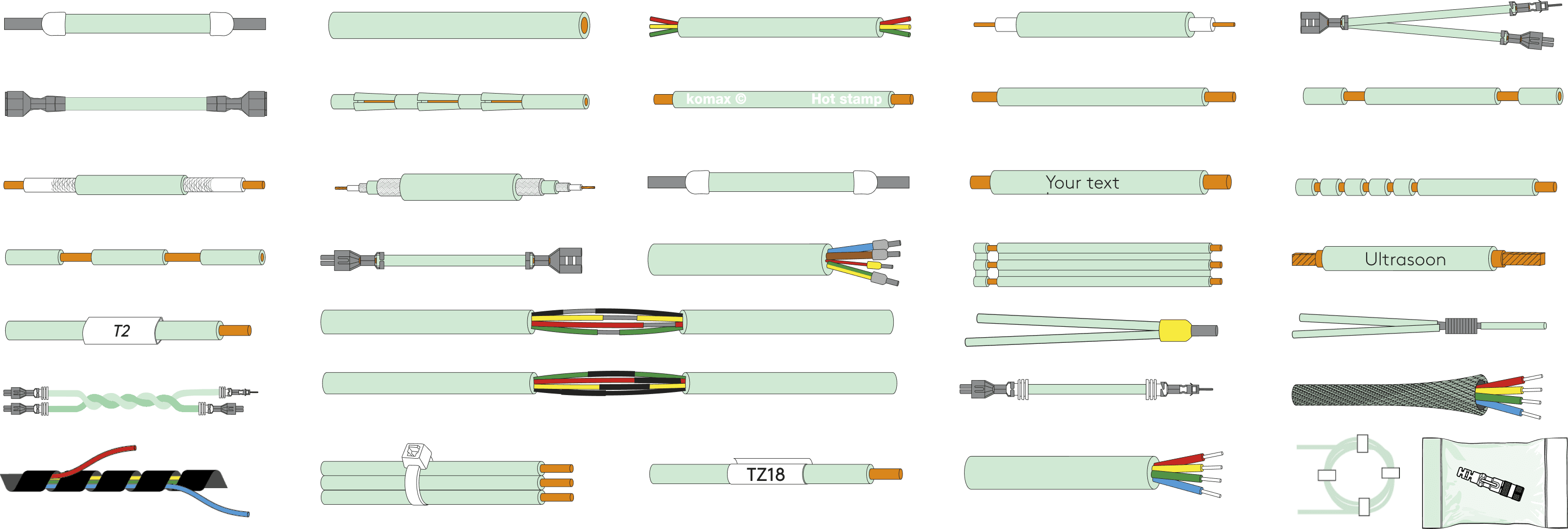Some examples of the output of our fully- and semi-automatic processing machines: